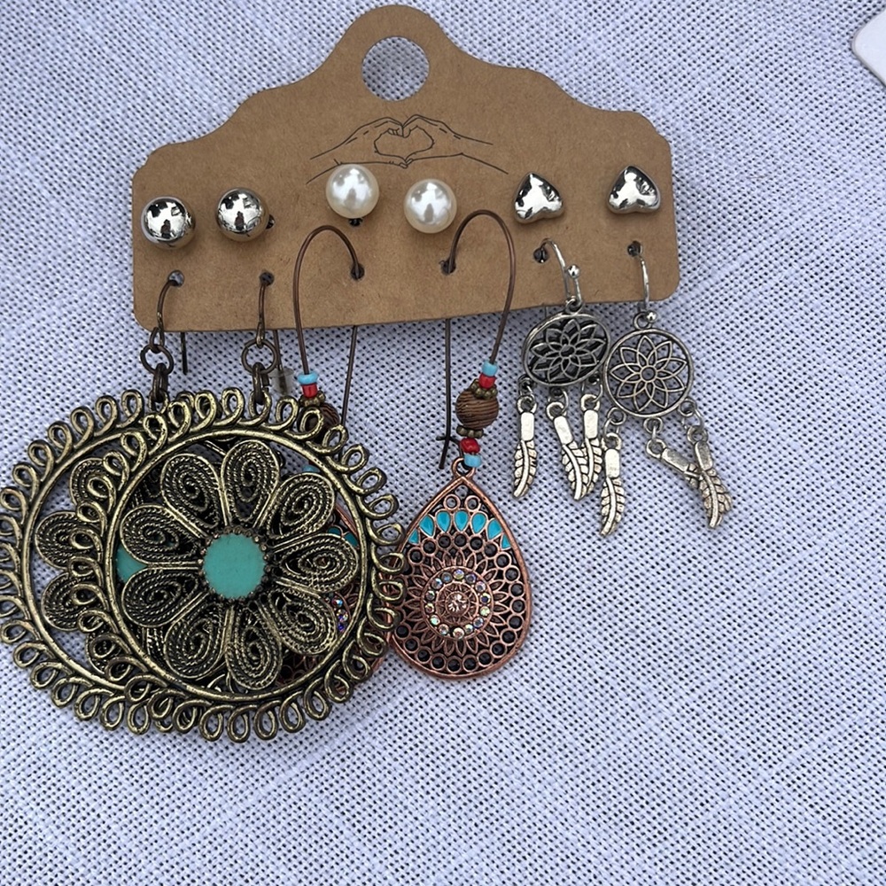 New set of six hobo earrings. Beautiful.